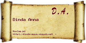 Dinda Anna névjegykártya