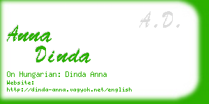 anna dinda business card
